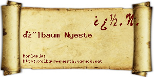 Ölbaum Nyeste névjegykártya